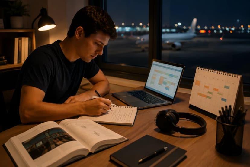 Como organizar estudos, trabalho e preparação para entrar na aviação